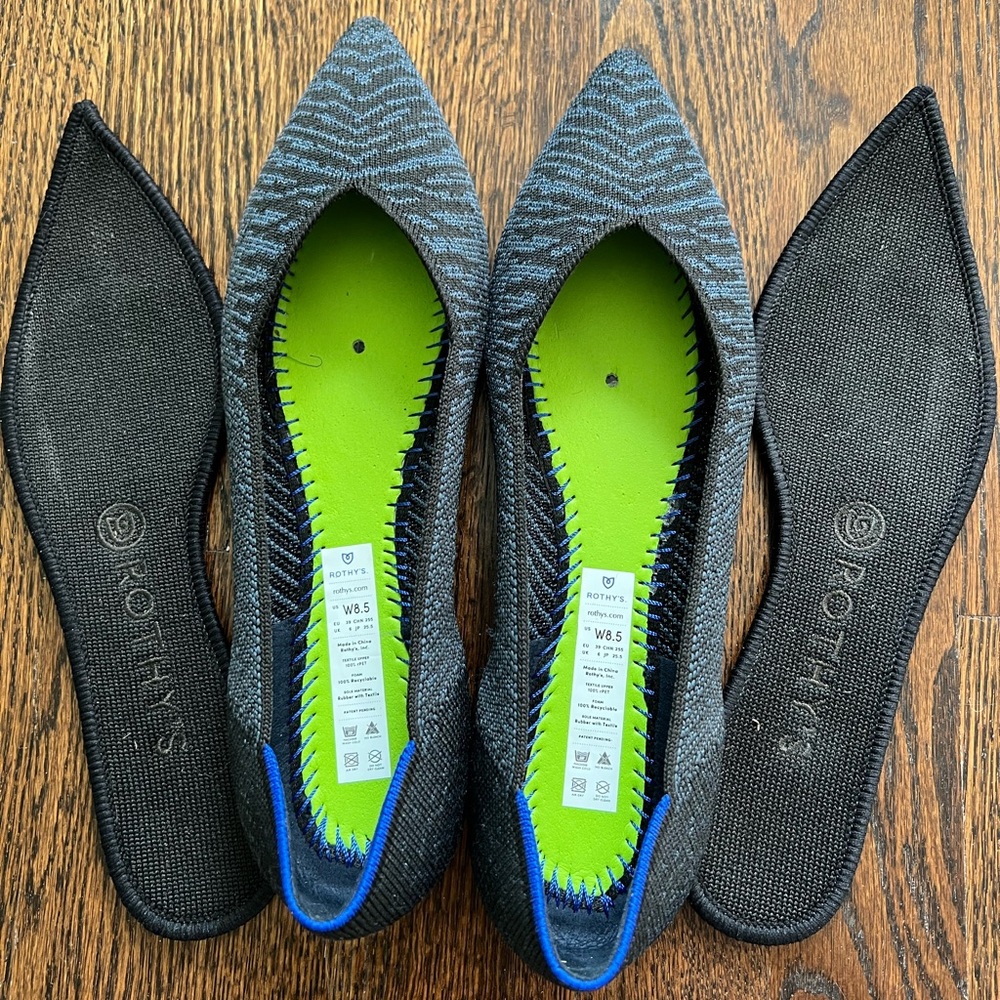 EUC size 8.5 Rothy’s Night Metallic points